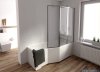 Besco Integra 170x75cm Wanna asymetryczna Prawa + parawan 3-skrzydłowy #WAI-170-PP3